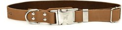 Euro-Dog Modern Leather Quick Release Dog Collar, Khaki, X-Small: 9 to 12-in neck