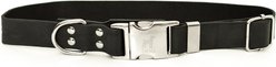 Euro-Dog Modern Leather Quick Release Dog Collar, Midnight Black, Large: 15 to 23-in neck