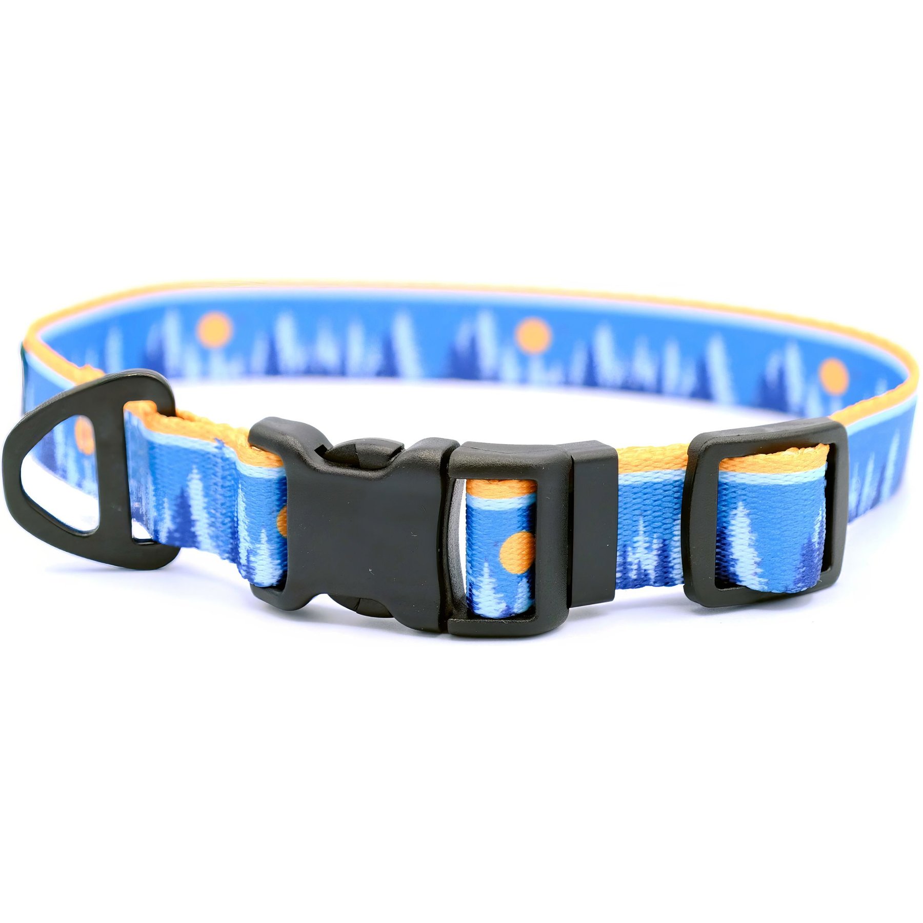 Euro-Dog Outdoor Style Nylon Dog Collar, Frozen Forest, Large: 15 to 24-in neck, 1-in wide