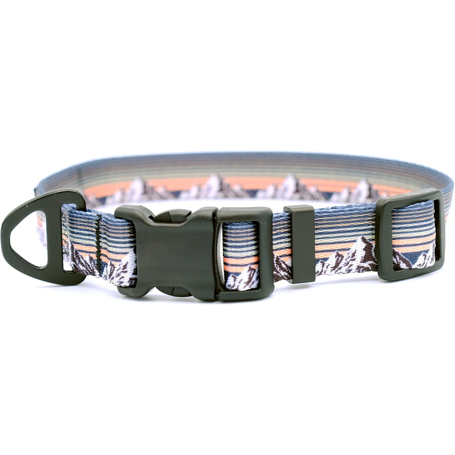 Euro-Dog Outdoor Style Nylon Dog Collar, Mountain Sunset, Small: 11 to 16-in neck, 5/8-in wide
