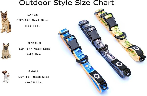 Show full view: Euro-Dog Outdoor Style Nylon Dog Collar, Mountain Sunset, Small: 11 to 16-in neck, 5/8-in wide slide 4 of 6