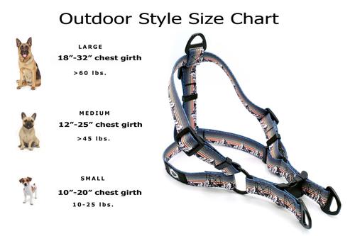 Show full view: Euro-Dog Outdoor Style Nylon Step in Dog Harness, Mountain Sunset, Large: 18 to 32-in chest slide 3 of 4