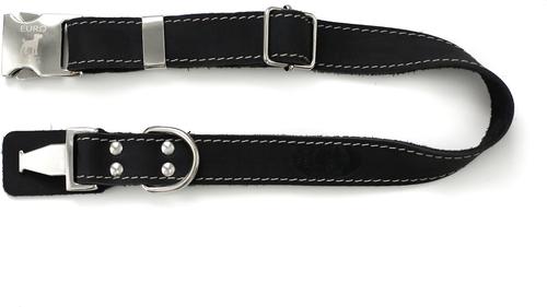 Show full view: Euro-Dog Quick Release Leather Dog Collar, Black, Medium: 12 to 18-in neck slide 3 of 8