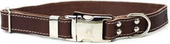Euro-Dog Quick Release Leather Dog Collar, Burgundy, Large: 15 to 23-in neck