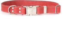 Euro-Dog Quick Release Leather Dog Collar, Coral, X-Large: 16 to 26-in neck