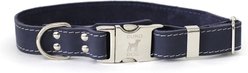 Euro-Dog Quick Release Leather Dog Collar, Navy, Large: 15 to 23-in neck