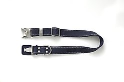 Euro-Dog Quick Release Leather Dog Collar, Navy, Medium: 12 to 18-in neck slide 2 of 5