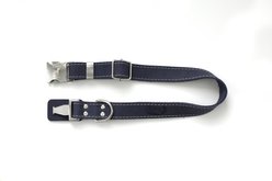 Euro-Dog Quick Release Leather Dog Collar, Navy, Small: 10 to 15-in neck slide 2 of 5