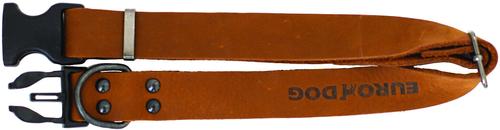 Show full view: Euro-Dog Sport Style Luxury Leather Dog Collar, Bark Brown, X-Small slide 3 of 8