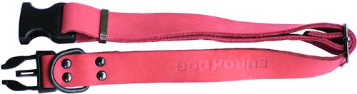 Show full view: Euro-Dog Sport Style Luxury Leather Dog Collar, Coral, Large slide 3 of 8