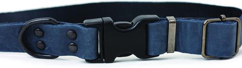 Show full view: Euro-Dog Sport Style Luxury Leather Dog Collar, Navy, Small slide 2 of 8