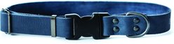 Euro-Dog Sport Style Luxury Leather Dog Collar, Navy, X-Small