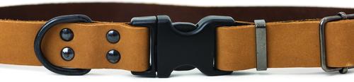 Show full view: Euro-Dog Sport Style Luxury Leather Dog Collar, Tan, Small slide 2 of 8