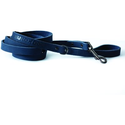 Euro-Dog Euro-Dog Sport Style Luxury Leather Dog Leash, Large, Navy