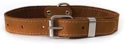 Euro-Dog Traditional Leather Dog Collar, Bark Brown, Large: 14 to 19-in neck