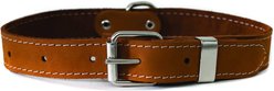 Euro-Dog Traditional Leather Dog Collar, Bark Brown, Small: 12 to 15-in neck