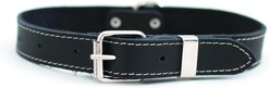 Euro-Dog Traditional Leather Dog Collar, Black, Medium: 13 to 17-in neck