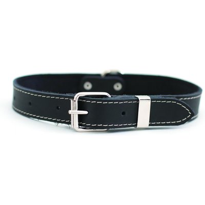 Euro-Dog Euro-Dog Traditional Leather Dog Collar, Black, X-Large: 17 to 23-in neck