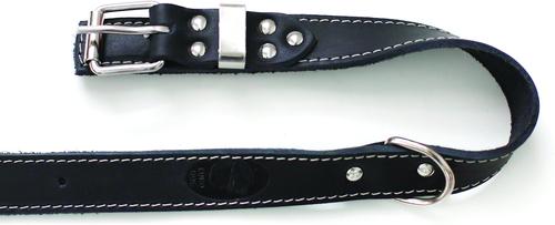 Show full view: Euro-Dog Traditional Leather Dog Collar, Black, X-Large: 17 to 23-in neck slide 3 of 7
