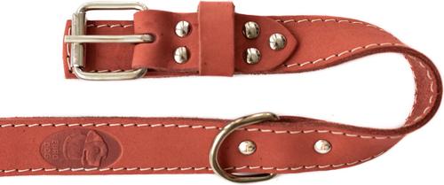 Show full view: Euro-Dog Traditional Leather Dog Collar, Coral, X-Large: 17 to 23-in neck slide 4 of 7