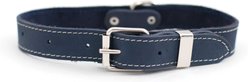 Euro-Dog Traditional Leather Dog Collar, Navy, Large: 14 to 19-in neck