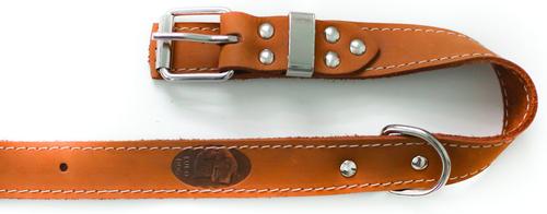 Show full view: Euro-Dog Traditional Leather Dog Collar, Tan, X-Large: 17 to 23-in neck slide 3 of 7