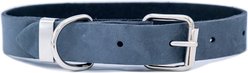 Euro-Dog Zen Style Leather Dog Collar, Blue Jeans, Medium
