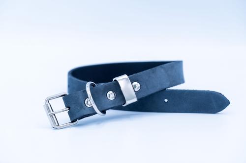 Show full view: Euro-Dog Zen Style Leather Dog Collar, Blue Jeans, Small slide 3 of 8