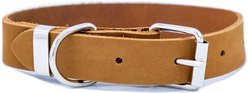 Euro-Dog Zen Style Leather Dog Collar, Earth Brown, Large