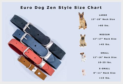 Show full view: Euro-Dog Zen Style Leather Dog Collar, Earth Brown, Large slide 4 of 7