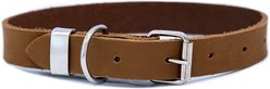Euro-Dog Zen Style Leather Dog Collar, Earth Brown, Small