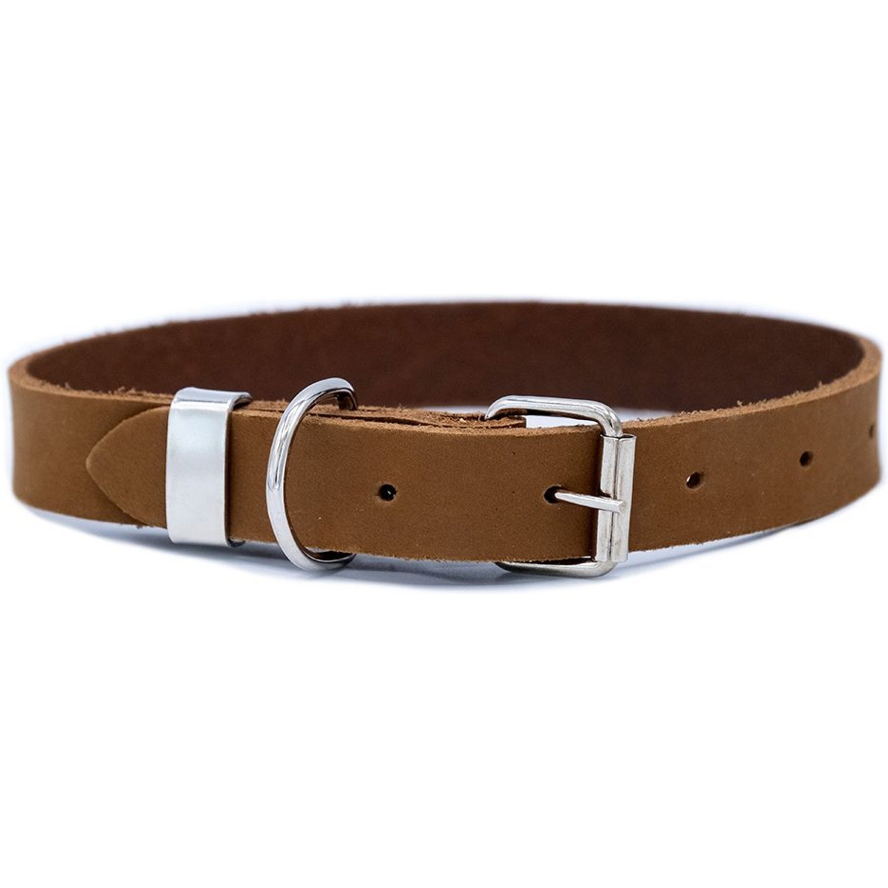 Euro-Dog Zen Style Leather Dog Collar, Earth Brown, X-Small