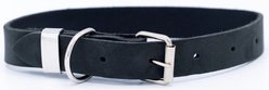 Euro-Dog Zen Style Leather Dog Collar, Midnight Black, Small