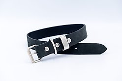 Euro-Dog Zen Style Leather Dog Collar, Midnight Black, Small slide 2 of 5