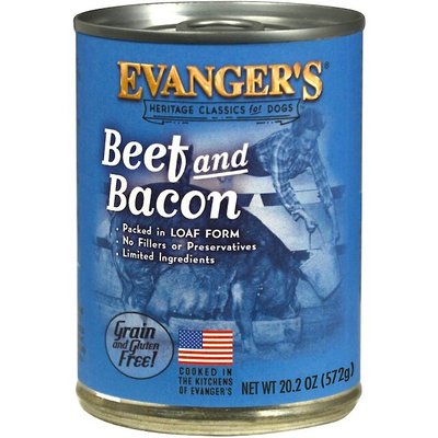 Evanger's Evanger's Beef & Bacon Grain-Free Wet Dog Food, 20.2-oz can, case of 12