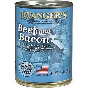 Evanger's Classic Recipes Beef & Bacon Grain-Free Canned Dog Food, 12.5-oz, case of 12 Evanger's Classic Recipes Beef & Bacon Grain-Free Canned Dog Food, 12.5-oz, case of 12