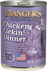 Evanger's Classic Recipes Chicken Lickin' Dinner Grain-Free Canned Cat Food, 12.5-oz, case of 12