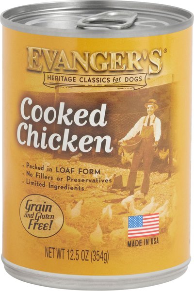 Evanger's Classic Recipes Cooked Chicken Grain-Free Canned Dog Food, 12.5-oz, case of 12 Evanger's Classic Recipes Cooked Chicken Grain-Free Canned Dog Food, 12.5-oz, case of 12