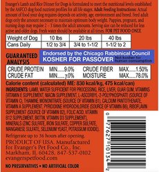 Evanger's Classic Recipes Lamb & Rice Dinner Canned Dog Food, 12.5-oz, case of 12 slide 2 of 5