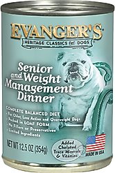 Evanger's Classic Recipes Senior & Weight Management Dinner Canned Dog Food, 12.5-oz, case of 12