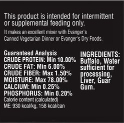 Evanger's Grain-Free Buffalo Canned Dog & Cat Food, 6-oz, case of 24 slide 2 of 5
