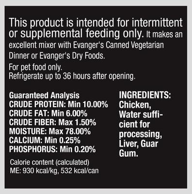 Show full view: Evanger's Grain-Free Chicken Canned Dog & Cat Food, 12.8-oz, case of 12 slide 3 of 8