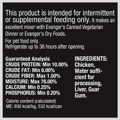 Show full view: Evanger's Grain-Free Chicken Canned Dog & Cat Food, 6-oz, case of 24 slide 3 of 7