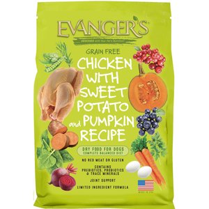 Evanger's Grain-Free Chicken with Sweet Potato & Pumpkin Recipe Dry Dog Food, 30-lb bag