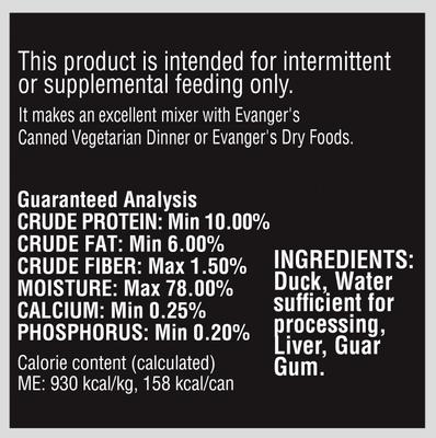 Show full view: Evanger's Grain-Free Duck Canned Dog & Cat Food, 6-oz, case of 24 slide 3 of 7