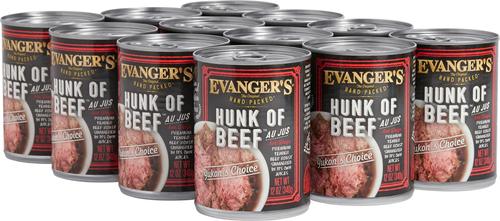 Show full view: Evanger's Grain-Free Hand Packed Hunk of Beef Canned Dog Food, 12-oz, case of 12 slide 4 of 8