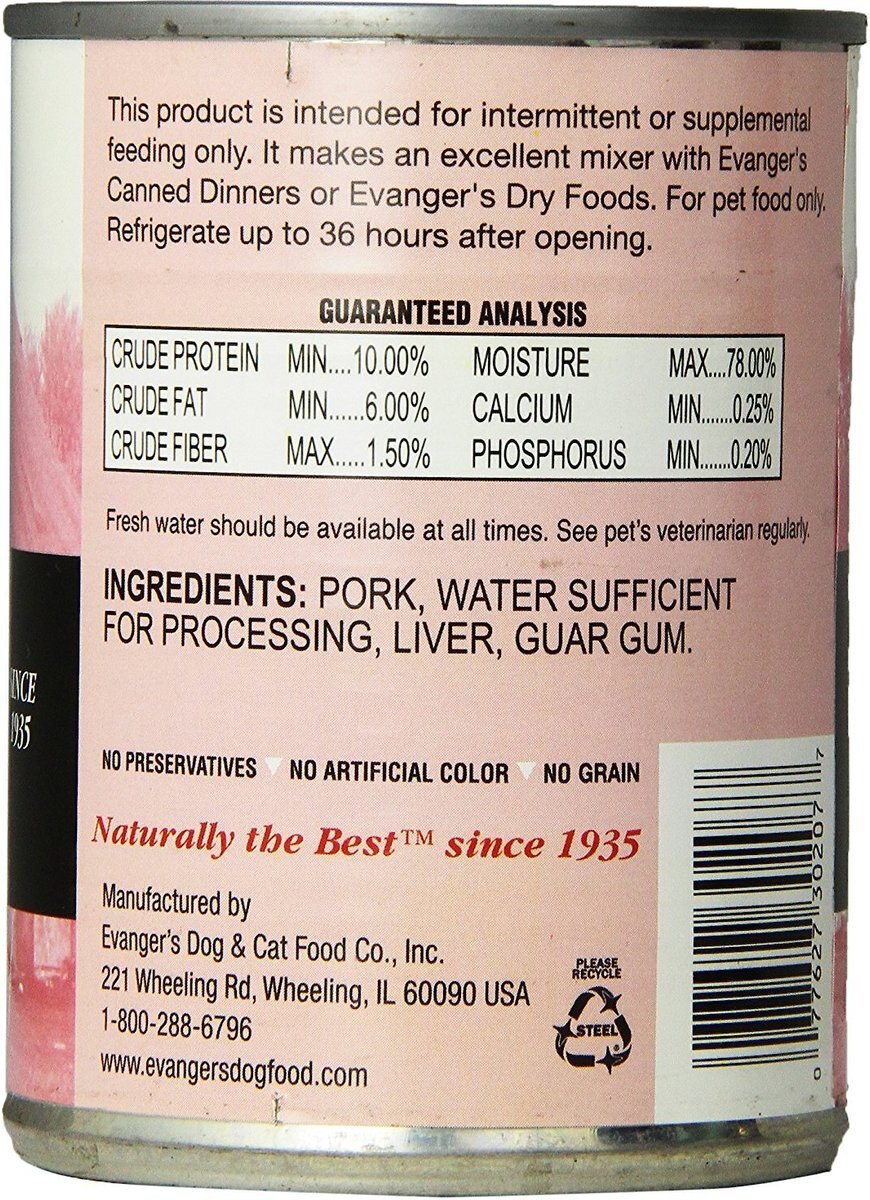 Evanger's Grain-Free Pork Canned Dog & Cat Food