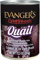 Evanger's Grain-Free Quail Canned Dog & Cat Food, 12.5-oz, case of 12