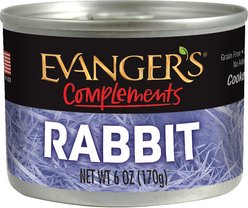Evanger's Grain-Free Rabbit Canned Dog & Cat Food, 6-oz, case of 24