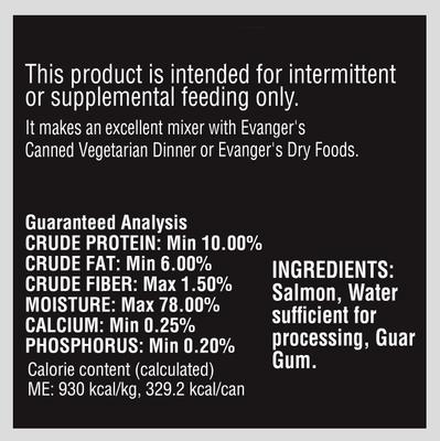 Show full view: Evanger's Grain-Free Salmon Canned Dog & Cat Food Supplement, 12.8-oz, case of 12 slide 4 of 8